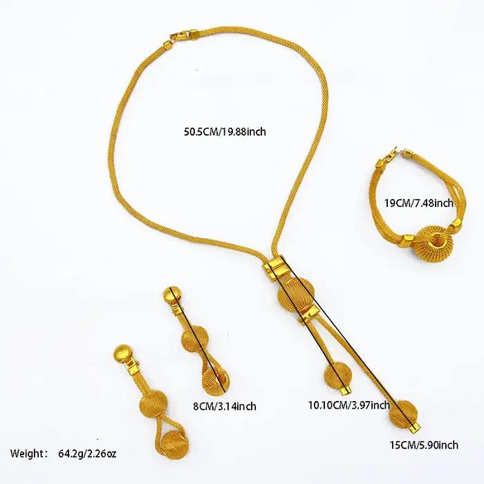 Ensemble de bijoux indiens plaqués or collier de perles africaines boucles d'oreilles pour mariage occasions spéciales femmes