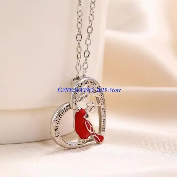 Collier en pierre semi-précieuse en forme d'oiseau rouge pour femmes, cadeau pour les occasions spéciales et quotidienne