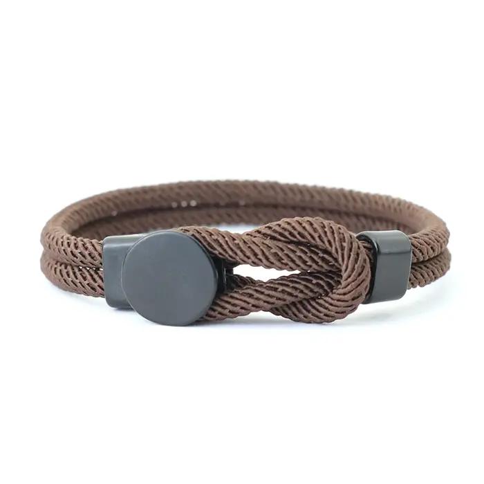 Punk hommes corde Bracelet main loisirs accessoires 4mm cordon Bracelet cadeau pour mari petit ami Cool motard correspondant Braslet Pulseira