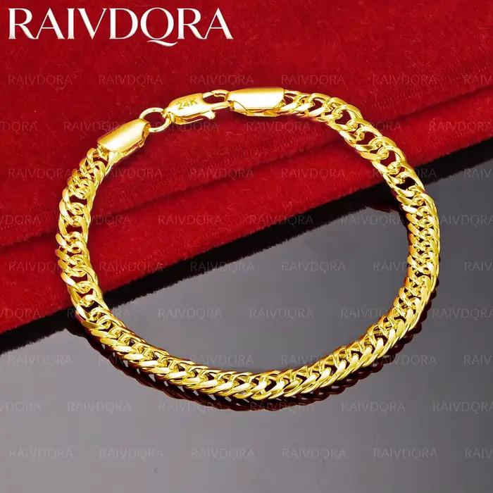 Bracelet chaîne et maillons géométriques en or jaune plaqué 18 carats argent sterling 925