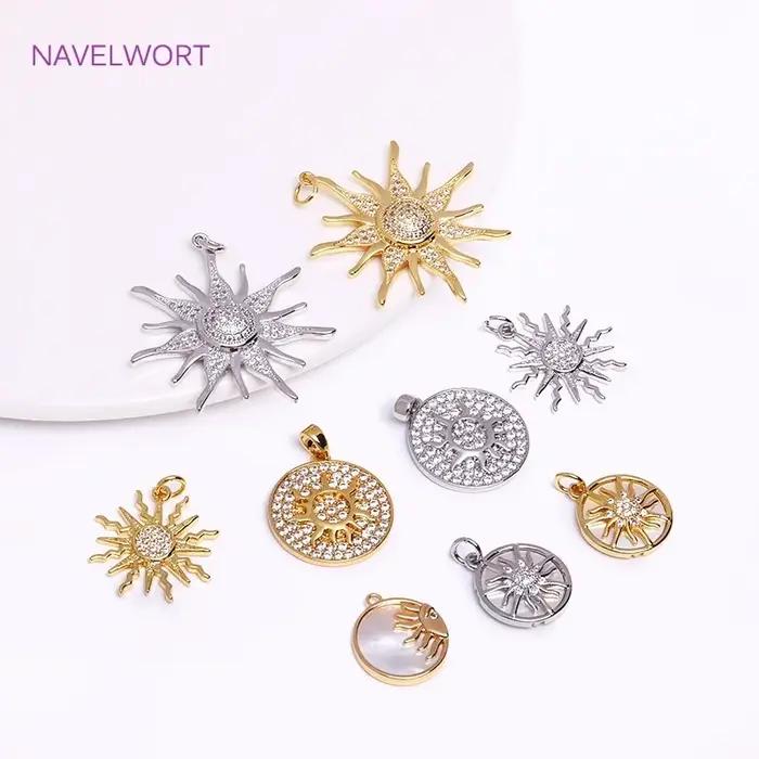 Pendentif en laiton plaqué or 18 carats serti de zircon pour bijoux créatifs et occasions spéciales femme