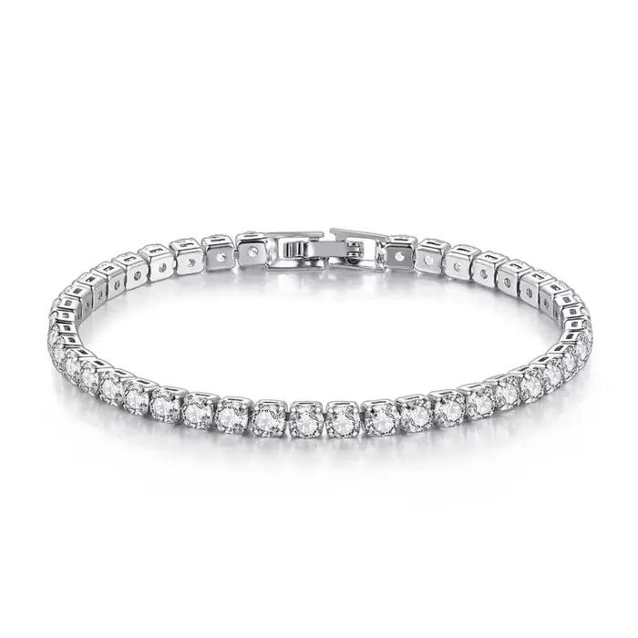 Bracelet Moissanite plaqué platine en argent S925 de haute qualité
