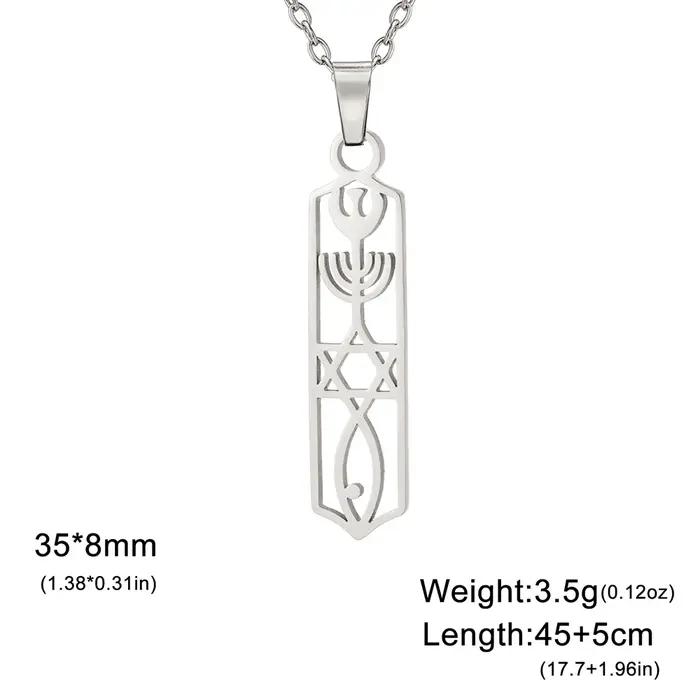 LIKGREAT-Collier Étoile de FC Messianique pour Homme et Femme, Pendentif Menorah Hexagramme Juive, A