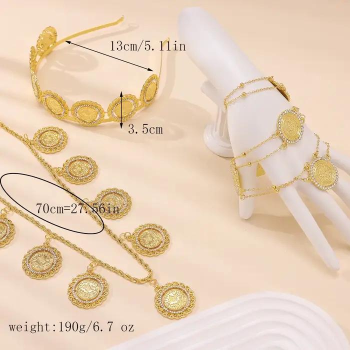 Ensemble de bijoux de mariée dorée