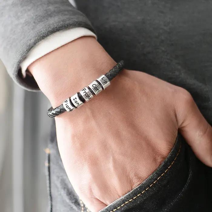 Bracelet personnalisé avec noms de famille pour hommes
