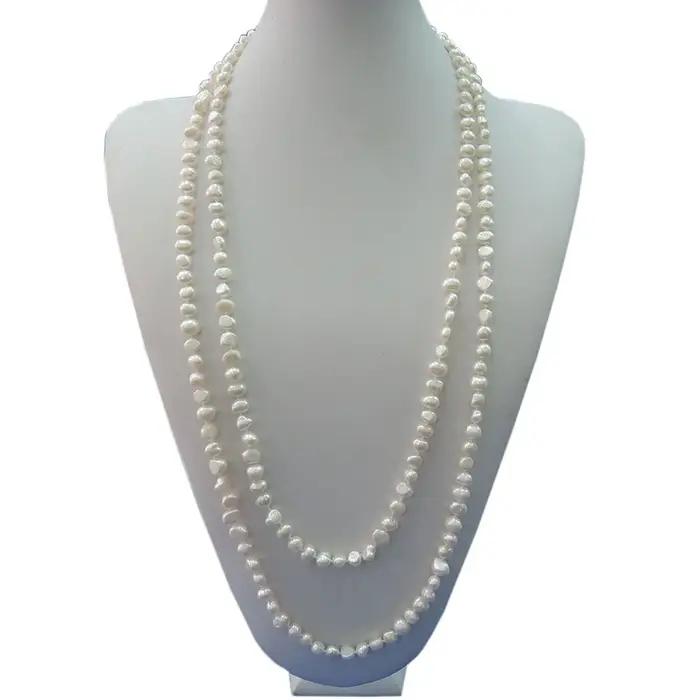 Collier Long de perles d'eau douce 100% naturelles