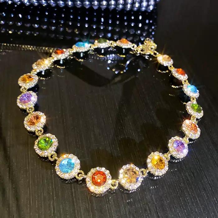 Colliers ras du cou géométriques et colorés en cristal Kaitin pour femmes