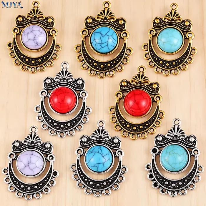 Connecteurs vintage bohèmes MJYA 5 pièces en alliage pour création de bijoux bohémiens occasions spéciales