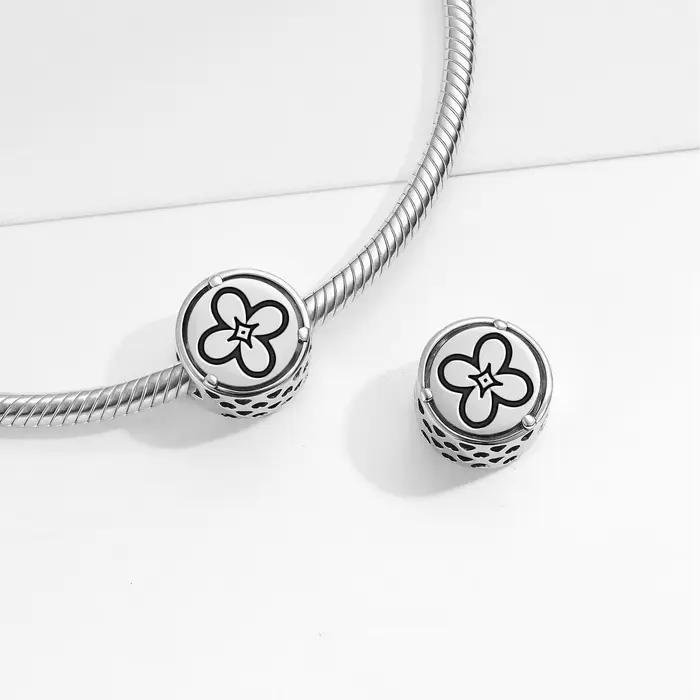 Bracelet original en argent Sterling 925 avec fleurs lilas perles de famille bijou à bricoler soi-même pour femmes occasions spéciales