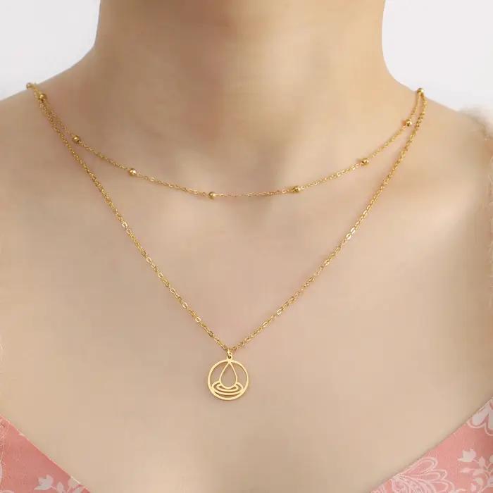 Collier avec pendentif éléments d'air eau et feu en acier inoxydable pour femmes occasions spéciales partys anniversaires mariage engagement