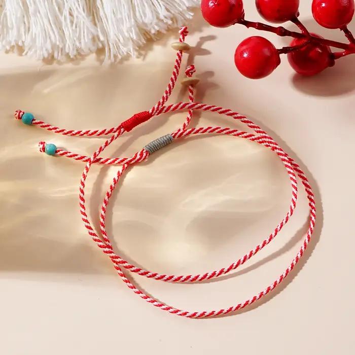 Shinus – Bracelet de la série Martis Super Simper en bois et perles turquoise synthétiques