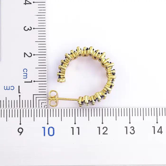 Boucles d'oreilles créoles Nidin élégantes en cristal baguette, géométrie irrégulière, style Huggie, tendance, pour femme, usage quotidien, accessoire de bijouterie
