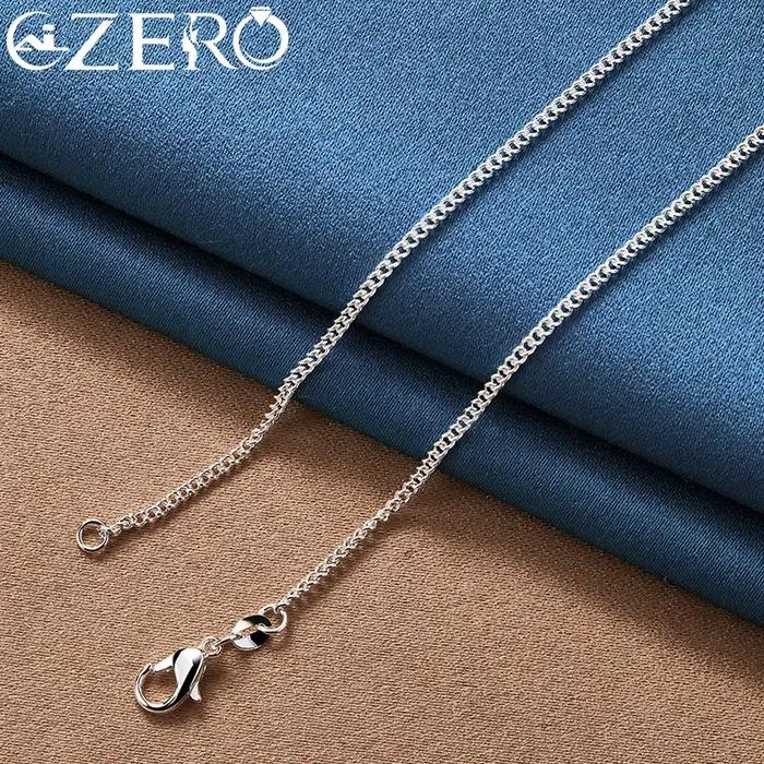 ALIZERO 40-70 cm 925 en argent Sterling 2mm chaîne latérale collier pour femmes hommes fête de mariage mode charme bijoux cadeau