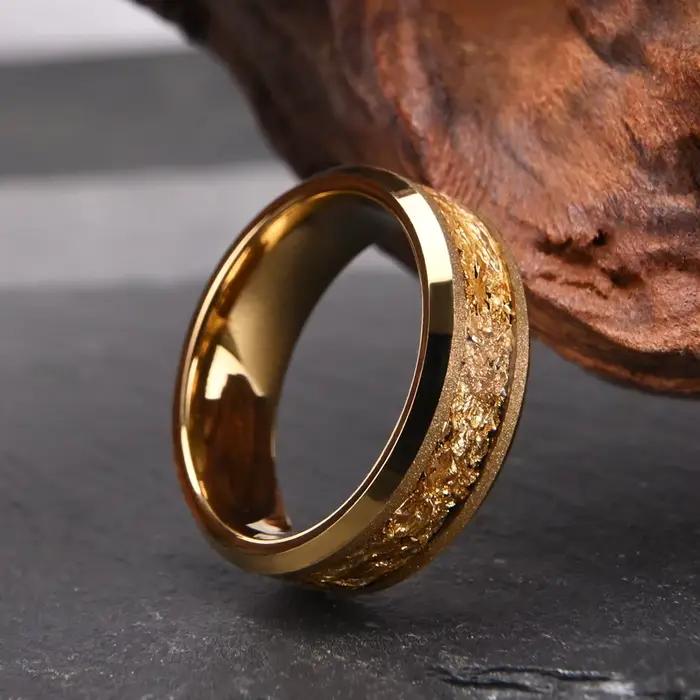 Bague en carbure de tungstène doré