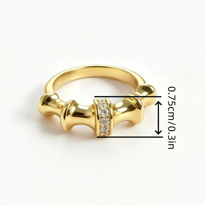 Bague élégante plaquée or pour femme avec zircon cubique
