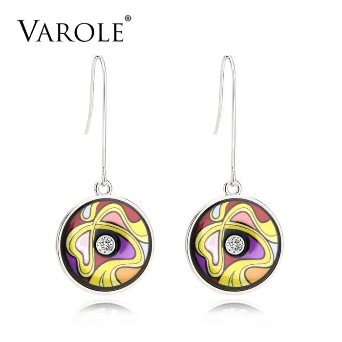 VAROLE – boucles d'oreilles pendantes indiennes pour femmes, classiques, Vintage, peintes, Style ethnique bohème, géométrique