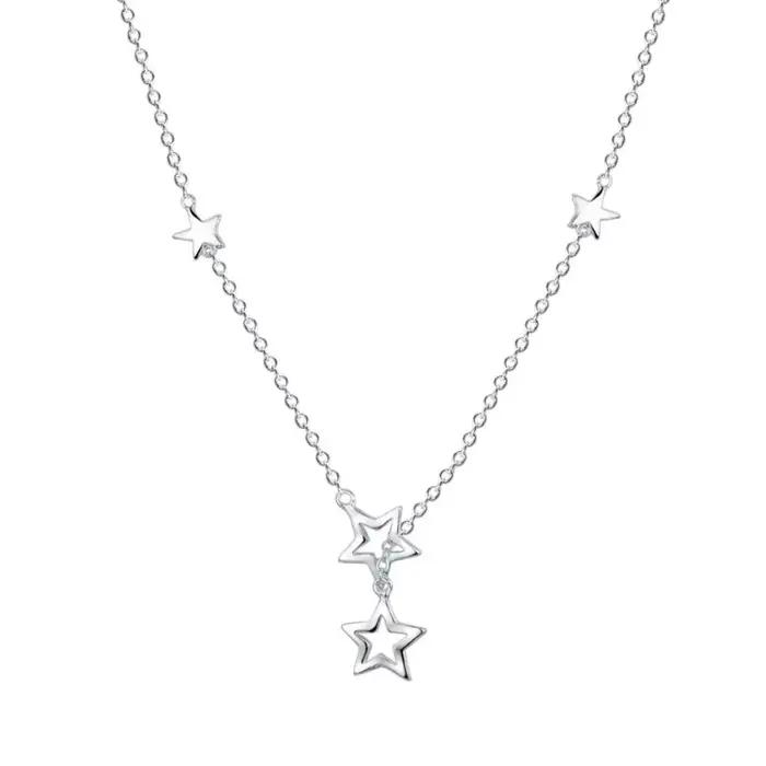 Collier en argent sterling 925 avec étoiles géométriques pour femmes bijoux de mariage classiques occasions spéciales