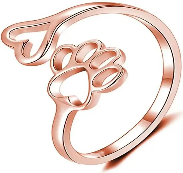 Bague en acier inoxydable et titane, design animal de compagnie, plaqué or 18 carats, pour homme et femme, idéal pour fêtes et occasions spéciales