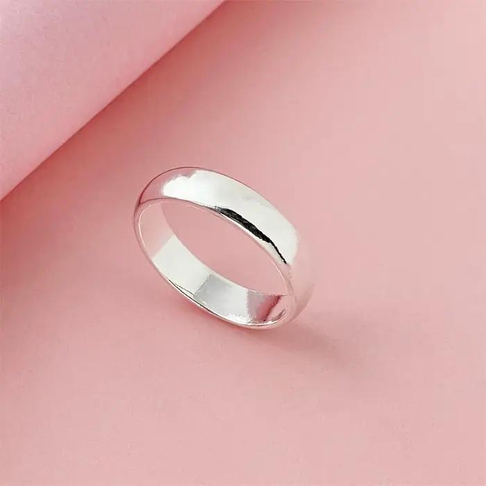 Alliance en argent sterling 925 élégante et simple pour mariage et occasions spéciales femmes