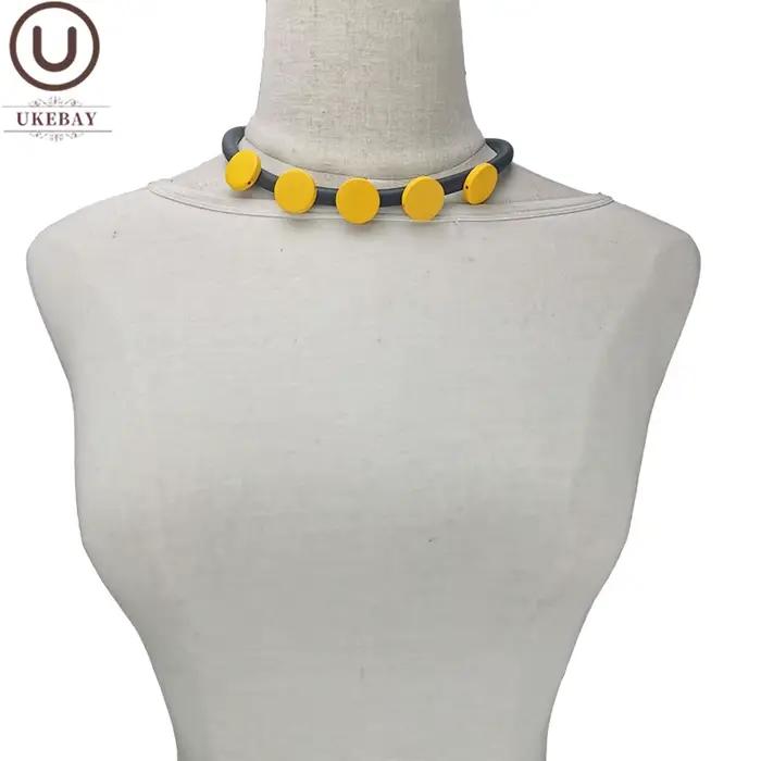 Collier ras du cou en bois pour femmes, design vintage en caoutchouc, bijou d'amour fait à la main, chaîne de fête de mariage occasions spéciales