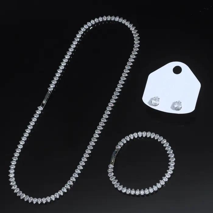 Parures de bijoux de luxe en zircon pour femmes