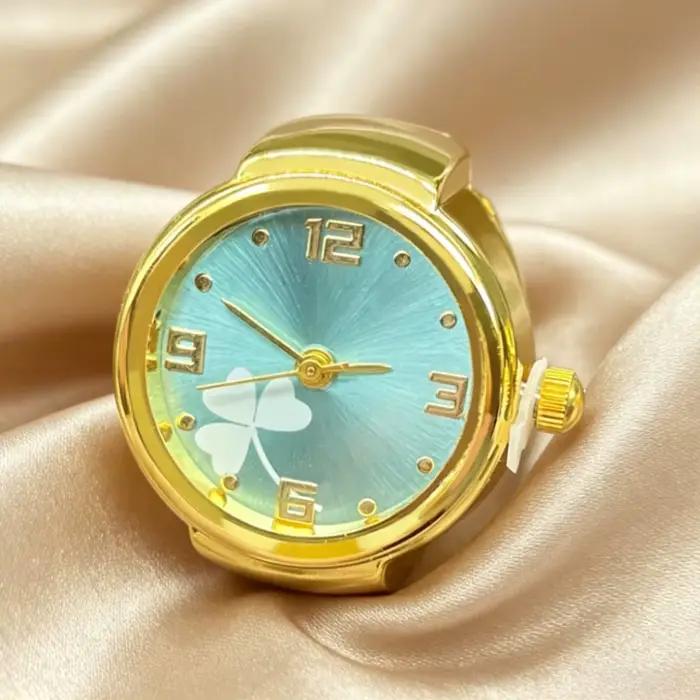Montre Bague Trèfle Colorée Simple Multicolore Unisexe Bijou Tendance Cadeau pour Couple