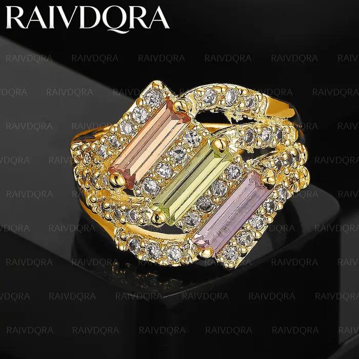 Bague fine en zircone plaquée or 18 carats, 8 tailles, pour femmes, bijoux à la mode, accessoires de charme pour mariage et fiançailles