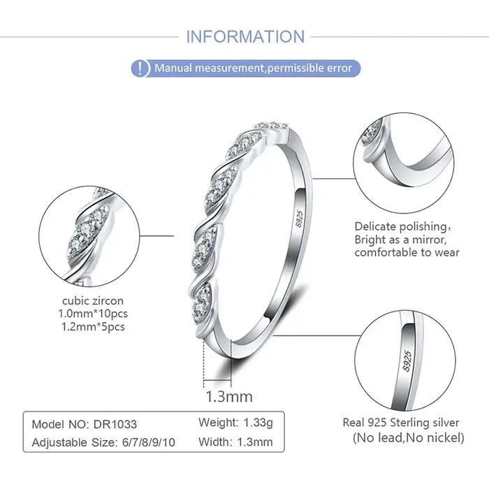 CLUCI – bague ronde en argent Sterling 925 pour femmes