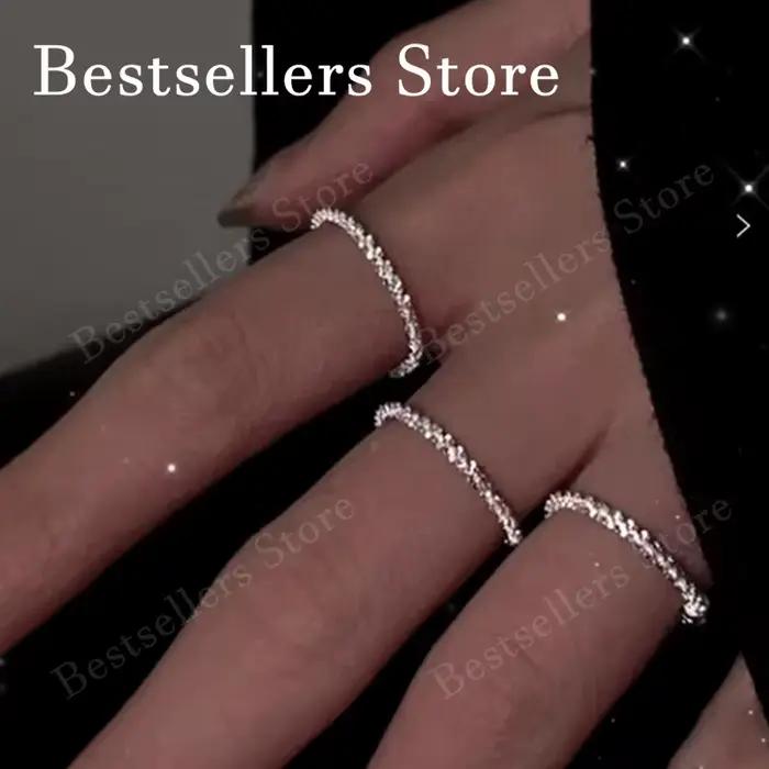 Bague en argent sterling 925 élégante et scintillante pour femmes occasions d'engagement et de mariage occasions spéciales