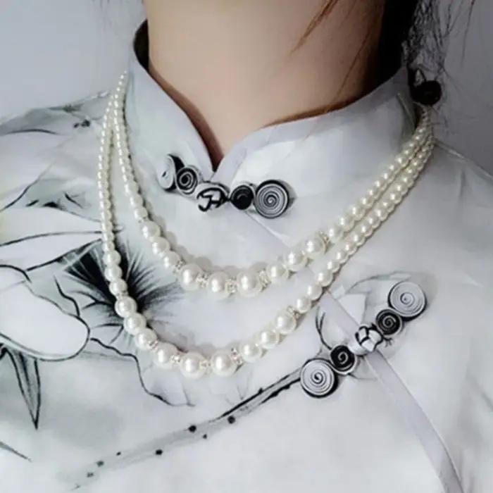 Collier perles ras du cou pour femmes filles adolescentes, 55KA
