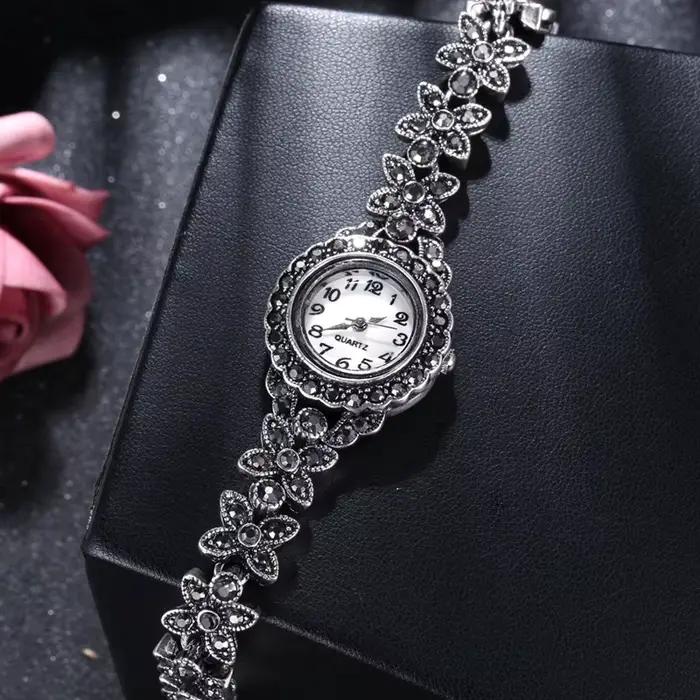 Bracelets plaqués argent prairie pour femmes, breloques pour filles, accessoires en cristal, mode da
