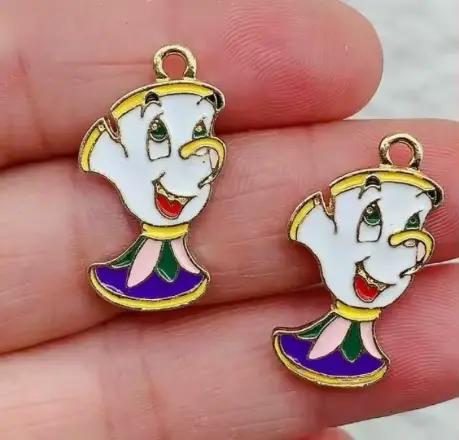 10 pièces Breloques porte-bougie bouilloire à eau pour la fabrication de bijoux
