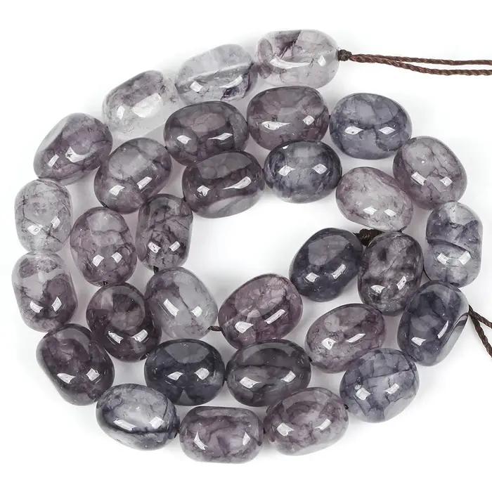 Perles de pierre naturelle en quartz blanc