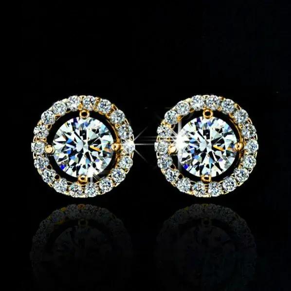 Boucles d'oreilles de luxe en zircone cubique or jaune pour femmes occasions spéciales vintage elegance discothèque soirée mariage
