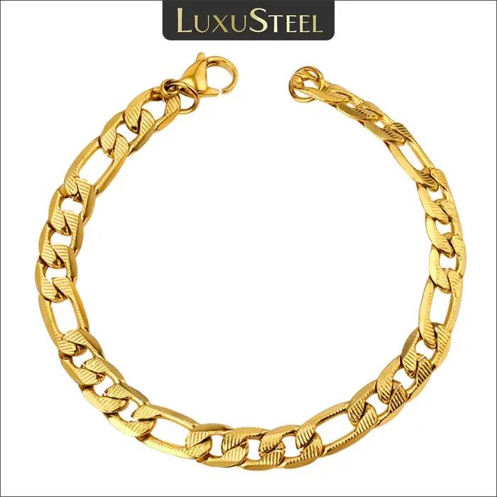 Bracelet de luxe Punk en acier inoxydable, chaîne Figaro pour femmes et hommes, unisexe, bijoux à la mode, cadeaux