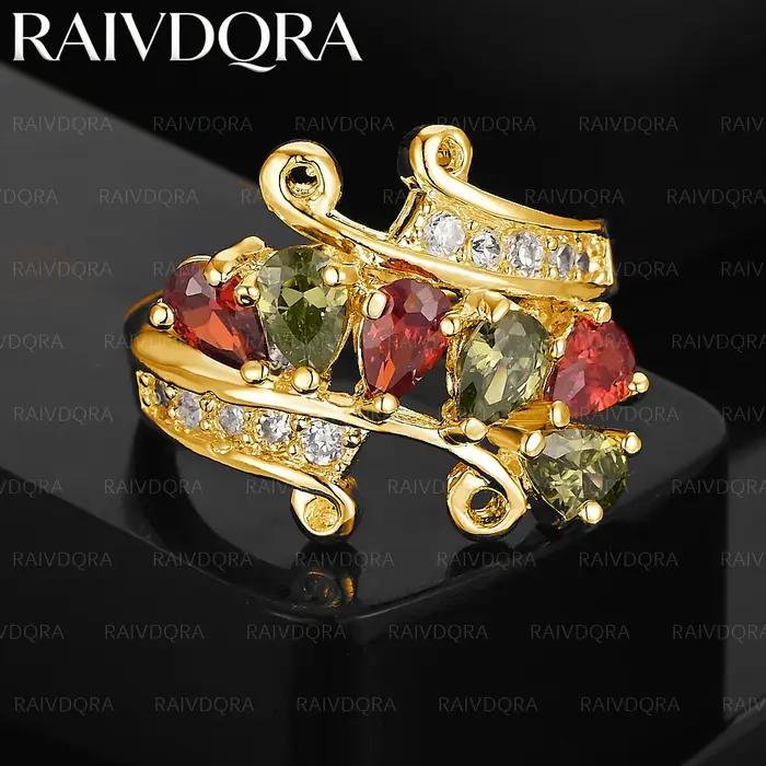 Bague en zircons plaquée or 18 carats pour hommes et femmes, bijoux à la mode, simple, élégant, clas