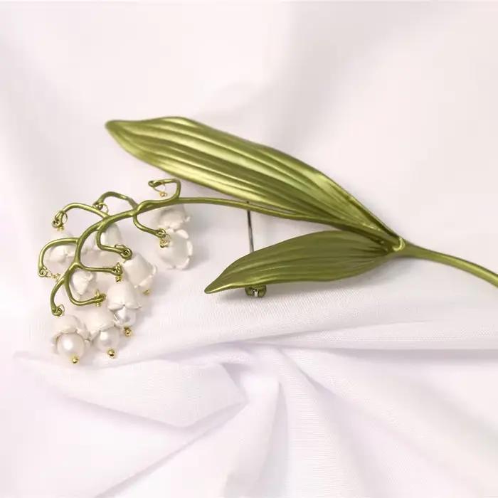 Broche de Corsage de Fleur de Muguet pour Femme, Accessoires de Mariage, Bijoux de Demoiselle d'Honneur, Design de Marque de Luxe