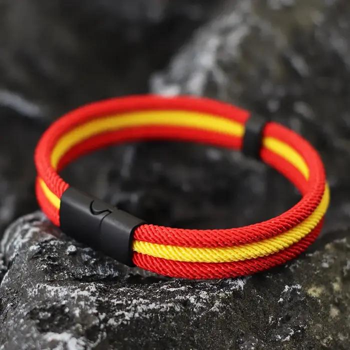 Bracelet couleur drapeau patriotique en nylon et alliage de zinc pour hommes occasions spéciales et cadeaux personnalisables