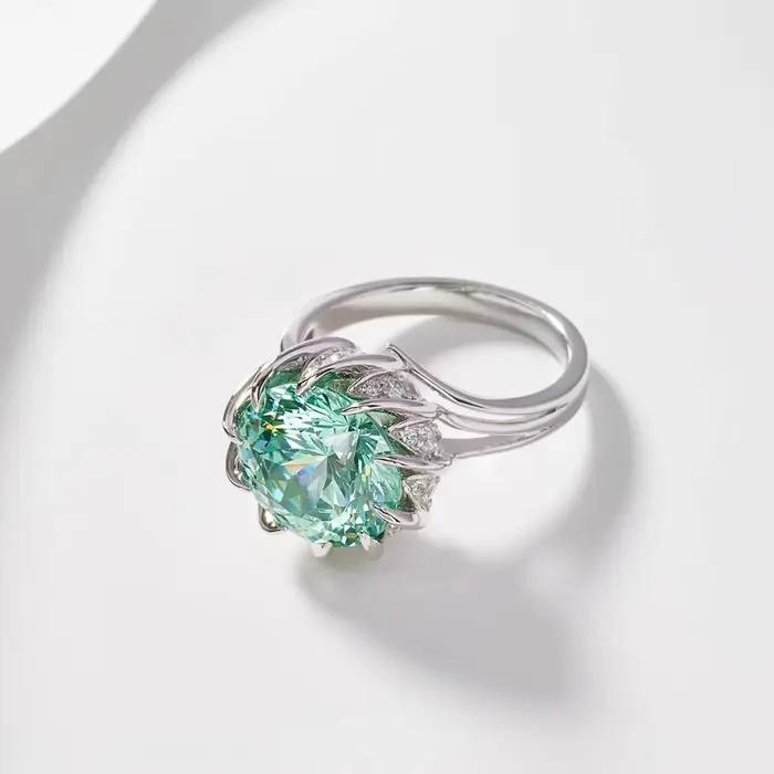 BXINY 3/5CT bague Moissanite verte 925 en argent Sterling fleur de Lotus diamant de laboratoire pour les femmes bracelet de mariage bijoux fins cadeau avec GRA