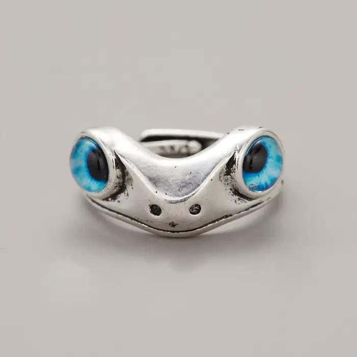 Bague de grenouille gothique en alliage de zinc, design animal unique, ajustable, vintage et hip hop pour homme et femme occasions spéciales