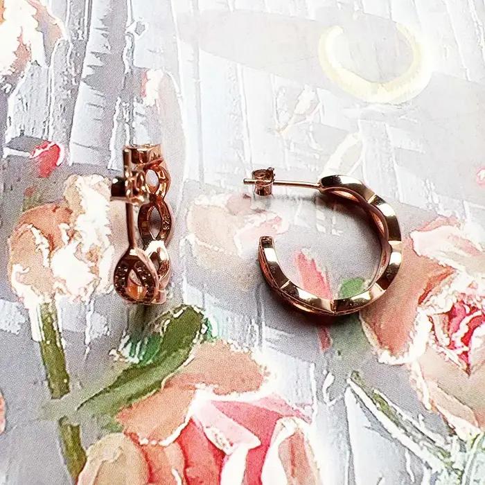 Boucles d'oreilles créoles en or Rose