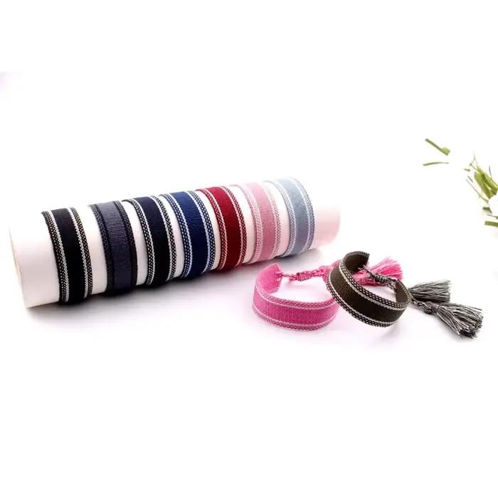 Bracelet tissé à la main de Style National bohème pour femmes, Bracelet à motif décoratif coloré brodé, cadeau de bijoux de mode