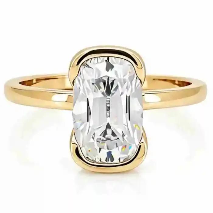 WUIHA Bague de Fiançailles et de Mariage Vintage en Argent Sterling 925 avec Moissanite Véritable GRA de 4 carats