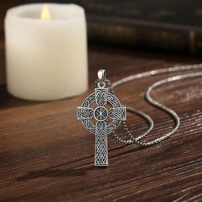 Eudora 925 argent Sterling noeud celtique croix collier Vintage Chi Rho pendentif chrétien religieux bijoux cadeau pour femmes hommes