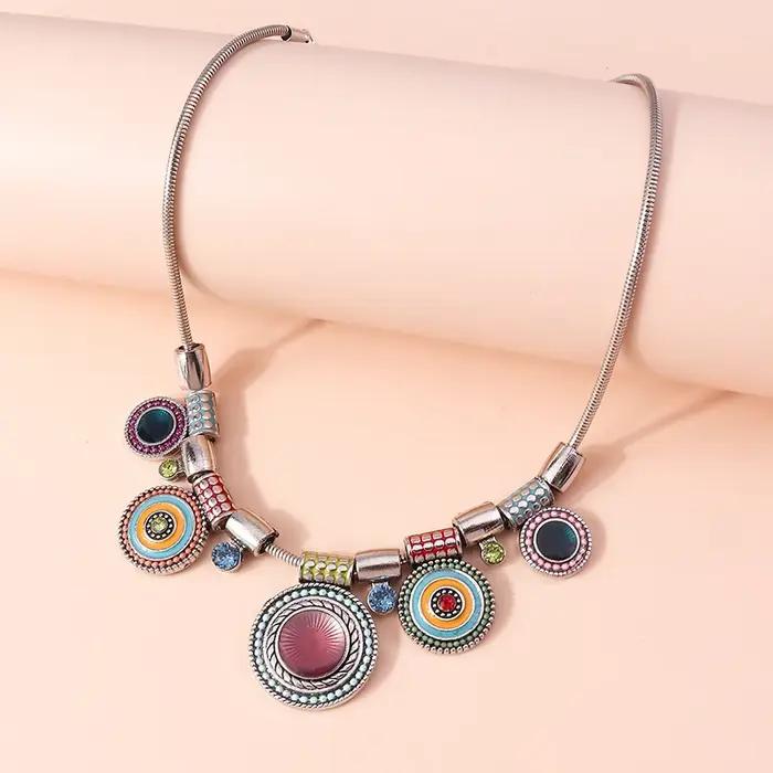 Aihua mode bohème Collier ras du cou Vintage ethnique népal déclaration Maxi