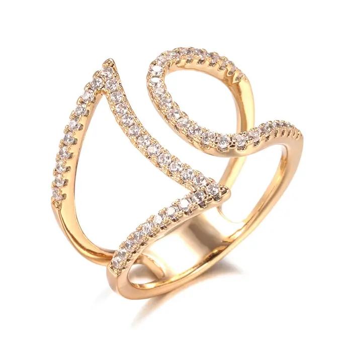 Bague en Zircon Naturel Or Rose pour Femme Occasion Mariage et Événements Formels
