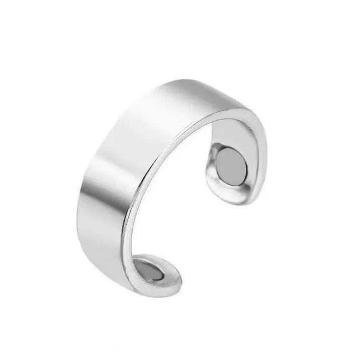 WOUWU anneaux magnétique santé énergie doigt ouvert manchette anneau réglable femmes hommes bandes de mariage 6mm de large bijoux minimalistes