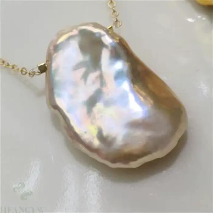 Pendentif en perles de pétales baroques roses naturelles pour femmes, bijoux de vacances, culture, perles d'eau douce, élégants et personnalisables pour les occasions spéciales