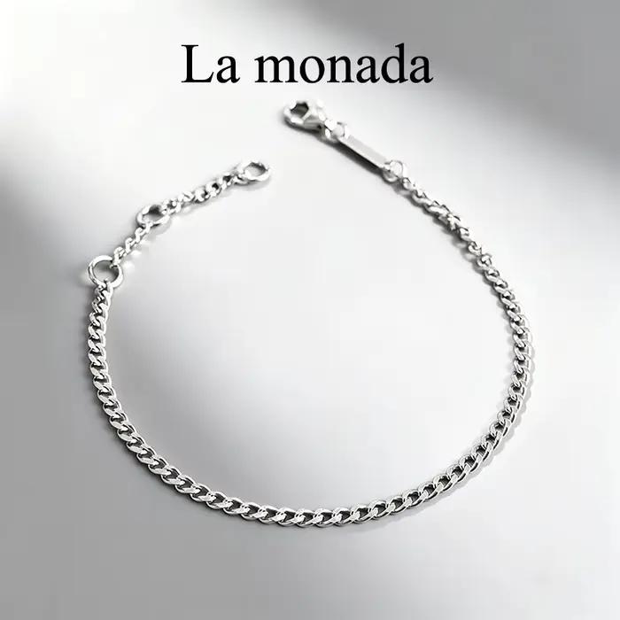 Bracelet femme en argent sterling 925 rétro minimaliste chaîne et maillons pour usage quotidien
