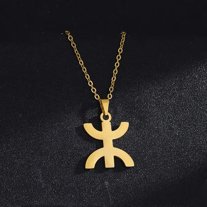 YILUOCD Vintage afrique berbères symbole colliers pour femmes Kabyle berbère bijoux Amazigh lettre ethnique puissant amulette